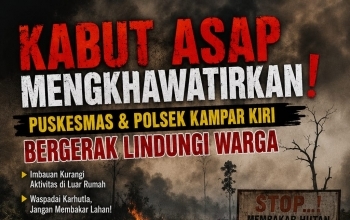 Kabut Asap Mengkhawatirkan, Puskesmas dan Polsek Kampar Kiri Bergerak Lindungi Warga